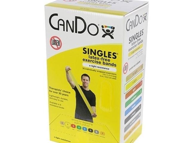 Fabrication Enterprises 10-5741 30 Piece Cando Exercise Band 5 ft Singles Dispenser Yellow
