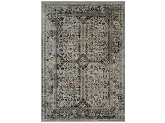 Enye Distressed Vintage Floral Lattice 5x8 Area Rug