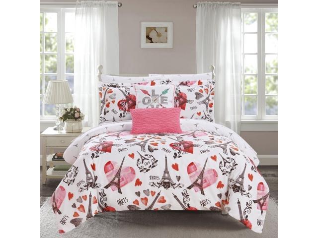Chic Home BCS14948-US 9 Piece Chez Jo Reversible Comforter Set - Multi Color Queen Size