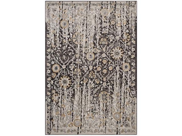 Ganesa Distressed Diamond Floral Lattice 8x10 Area Rug
