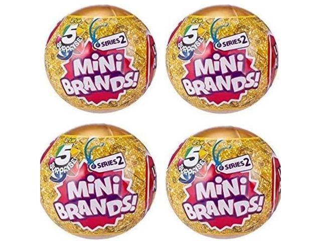 Zuru 5 Surprise Series 2 Mini Shopping Brands! 4pk Golden Ball Collectible Miniatures Bundle