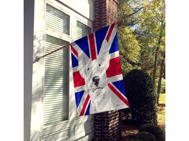 Caroline's Treasures SC9860CHF Bull Terrier with English Union Jack British Flag Flag Canvas House Size Large