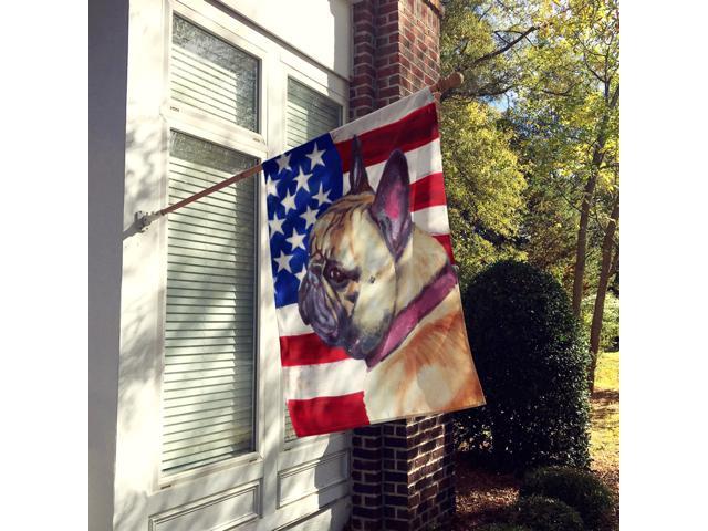 Caroline's Treasures LH9545CHF French Bulldog Frenchie USA Patriotic American Flag Flag Canvas House Size Large