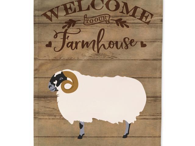 Caroline's Treasures CK6917CHF Scottish Blackface Sheep Welcome Flag Canvas House Size Large multicolor
