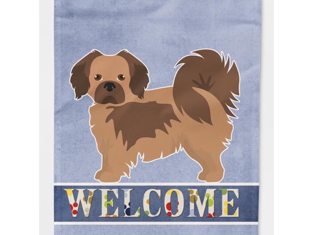 Caroline's Treasures CK3680CHF Tibetan Spaniel Welcome Flag Canvas House Size Large multicolor
