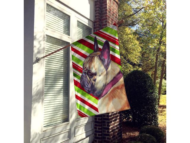 Caroline's Treasures LH9594CHF French Bulldog Frenchie Candy Cane Holiday Christmas Flag Canvas House Size Large