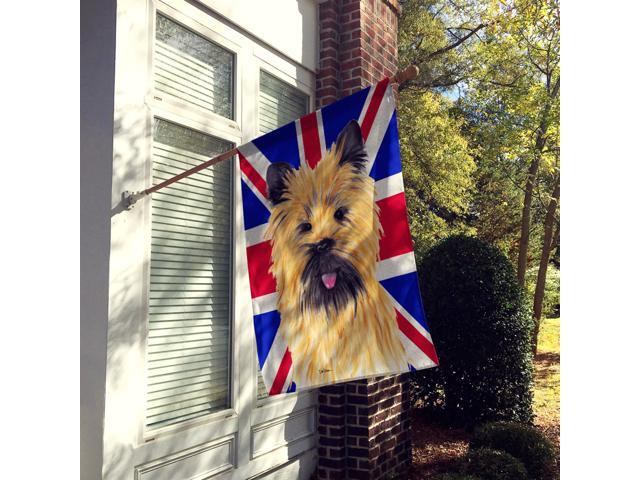 Caroline's Treasures SC9832CHF Cairn Terrier with English Union Jack British Flag Flag Canvas House Size Large