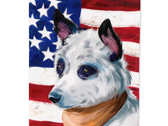 Caroline's Treasures CK6441CHF Blue Heeler Dog American Flag Flag Canvas House Size Large multicolor