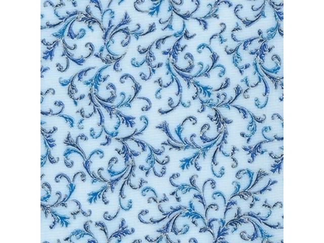Holiday Flourish 14- Blue/Silver Accents Cotton by Robert Kaufman Sold by the yard