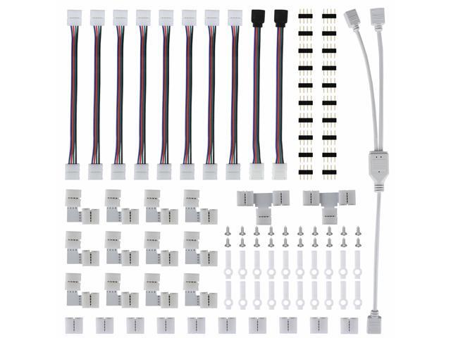 75Pcs/set 4Pin RGB 5050 LED Connector LED Strip Light Connectors Accessories Kit