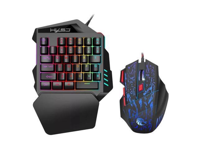 One-Handed Gaming Keyboard Wired Gaming Mouse Gaming Keypad 35 Keys Backlit Portable Game Controller Left Hand Mini Keypad For Mobile Game