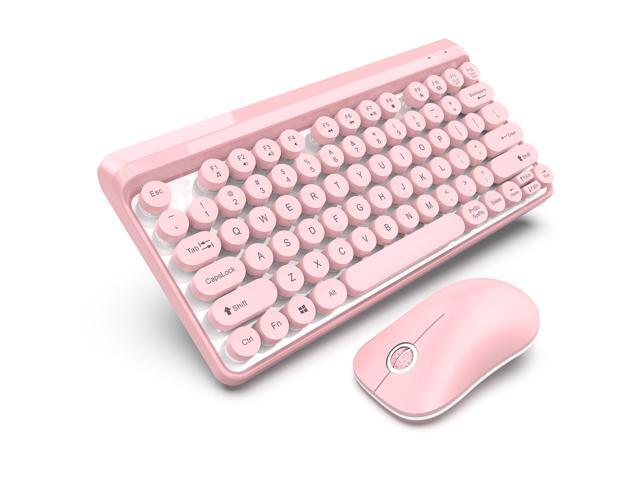 Lovely Wireless Keyboard And Mouse Set Slim Optical 24G Wireless Keyboard Punk Key Cap Ultra-thin Mouse Keyboard Set d25