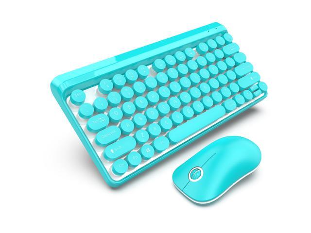 Lovely Wireless Keyboard And Mouse Set Slim Optical 24G Wireless Keyboard Punk Key Cap Ultra-thin Mouse Keyboard Set d25