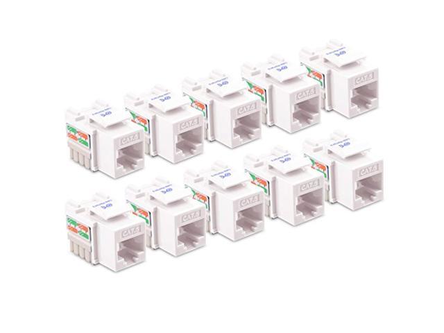 [ul listed] cable matters 10-pack cat6 rj45 keystone jack (cat 6 / cat6 keystone jack) in white