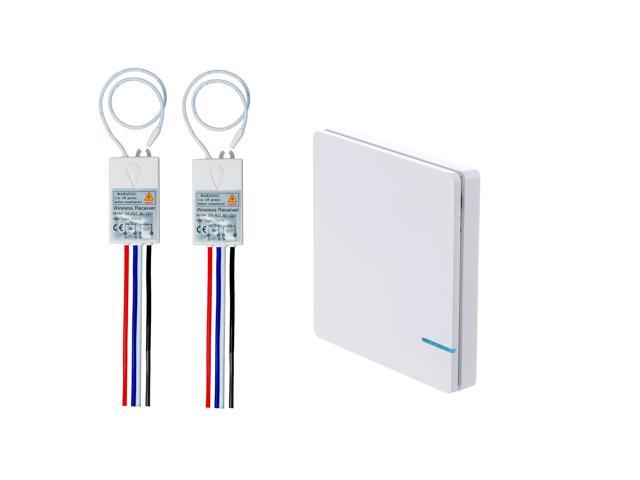 GREENCYCLE 1-Gang Wireless Light Switch and 110V Receiver Kit Outdoor 1600 ft Indoors 130 ft Remote Control Ceiling Lamp LED Bulb Fan IP54