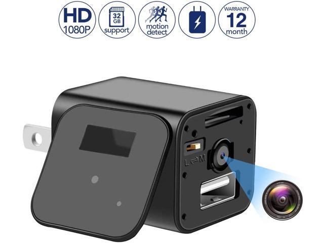 Mini Camera Wall Charger Camera - 1080P HD USB Hidden Camera Adapter with Motion Detection Mini Video Recorder for Home/Office Support 32GB