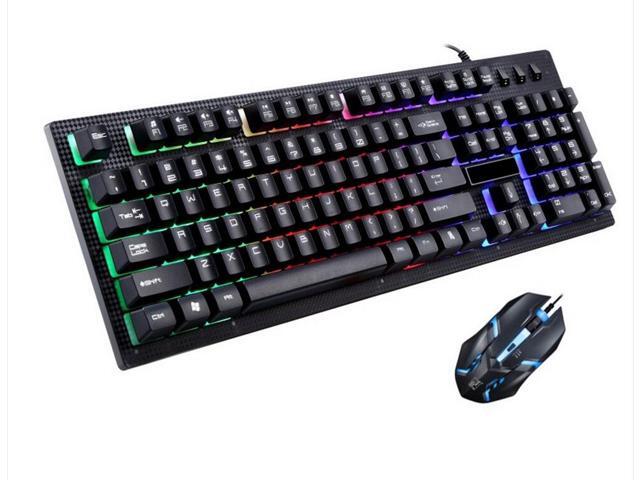 G20 Backlight LED Pro Gaming Keyboard USB Wired Powered Gamer Keyboard With 1600 DPI Mouse For Computer Game LOL Light Gaming