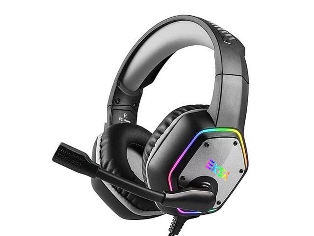 EKSA Head-Mounted Gaming Headset RGB Gaming Wire Control Desktop Computer Headset