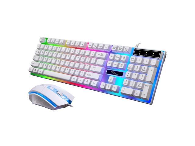 HAWEEL G21 1600 DPI Wired Mechanical Gaming Keyboard With Colorful Backlight Optical Mouse Kit for Laptop
