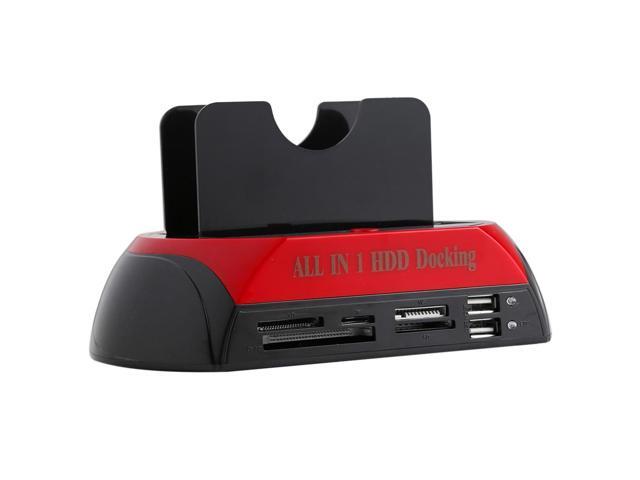 All in 1 Dual 25 inch/35 inch SATA/IDE HDD Dock Station with Card Reader & Hub