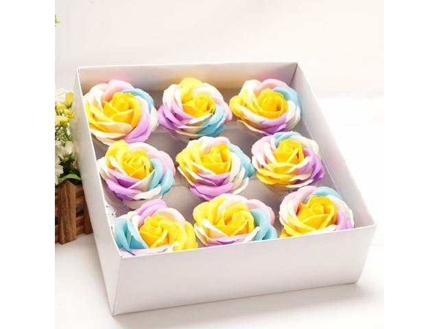 9 PCS Rose Shaped Colorful Soap Flowers Random Color Delivery