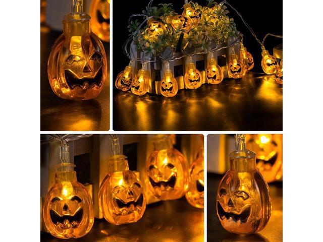 30 LED Solar Energy Pumpkin String Lights Halloween Party Orange Color Monster Pumpkin Lamps Decoration String Lights 75M