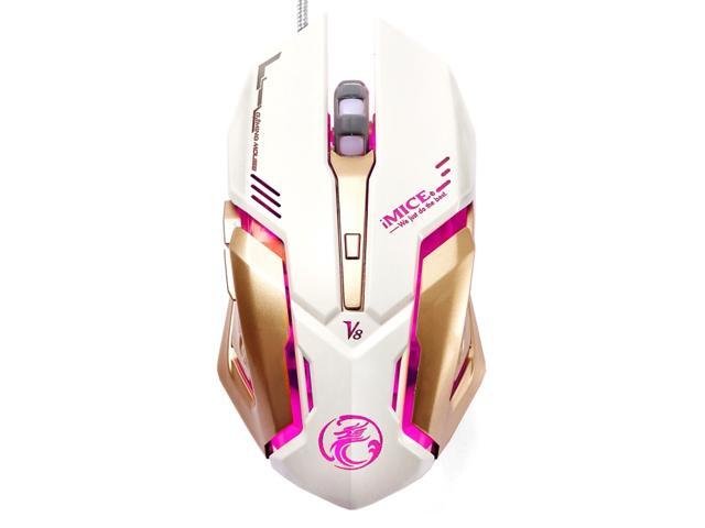 iMICE V8 LED Colorful Light USB 6 Buttons 4000 DPI Wired Optical Gaming Mouse for Computer PC Laptop