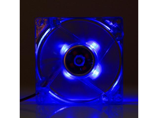 8025 4 Pin DC 12V 018A Computer Case Cooler Cooling Fan with LED Light Size: 80x80x25mm
