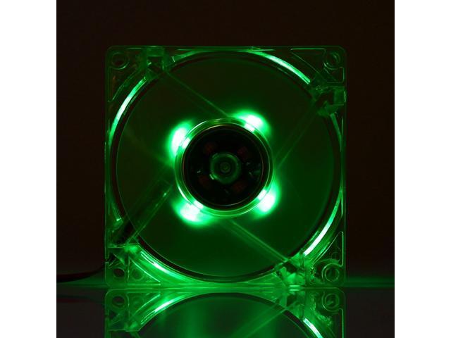 8025 4 Pin DC 12V 018A Computer Case Cooler Cooling Fan with LED Light Size: 80x80x25mm