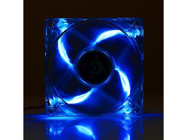 8025 4 Pin DC 12V 018A Computer Case Cooler Cooling Fan with LED Light Size: 80x80x25mm