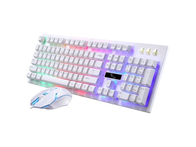 Gaming Keyboard Professional Wired RGB LED Backlight Mechanical Keyboard with Optical Mouse for Laptop PC