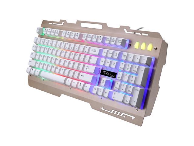 ZGB G700 104 Keys USB Wired Mechanical Feel RGB Backlight Metal Panel Suspension Gaming Keyboard with Phone Holder