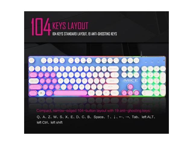 iMICE AK-700 mechanical feeling retro punk backlit esports gaming keyboard for win XP / 2000 / Vista / 10 systems and so on