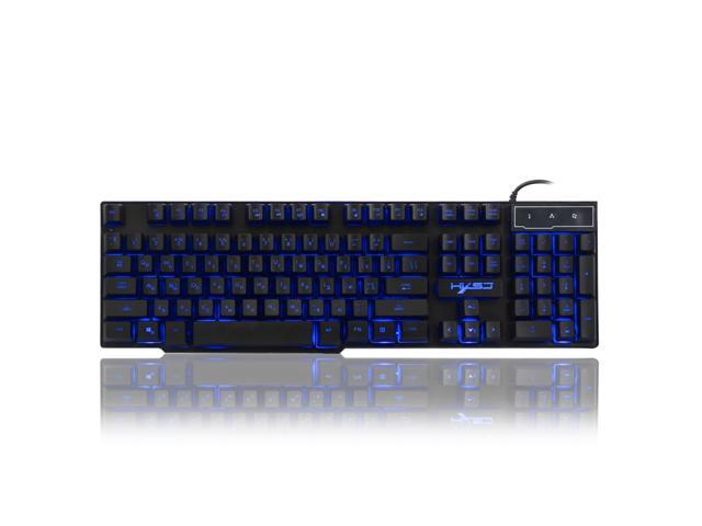 HXSJ R8 104 Keys Russian / English 3-Color Mixed Backlight Mechanical Wired Gaming Keyboard