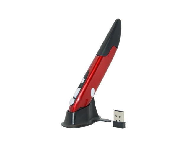 PR-03 24G USB Receiver Adjustable 1600 DPI Wireless Optical Pen Mouse for Computer PC Laptop Drawing Teaching (Red)