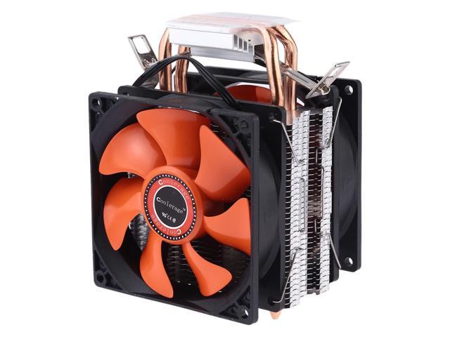 CoolAge AMD CPU Cooling Fan Heatsink Hydraulic Bearing Cooling Fan Double Cooling Fan 3 Pin for Intel LGA775 115X AM2 AM3 AM4 FM1 FM2 1366