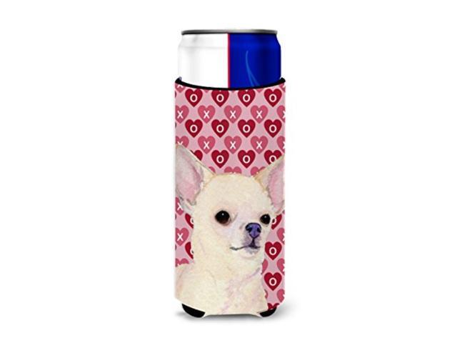 carolines Treasures SS4472MUK chihuahua Hearts Love and Valentines Day Portrait Ultra Beverage Insulators for slim cans Slim can multicolor