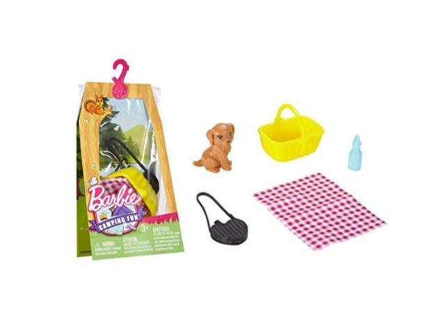 Barbie camping Fun Accessory Pack Puppy Picnic 4 Pieces