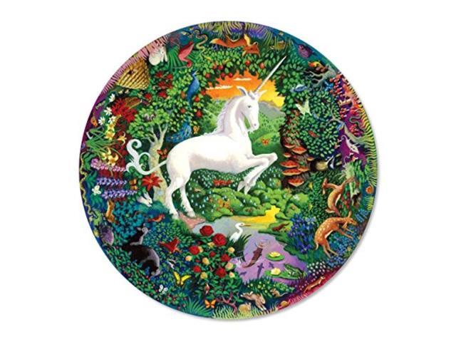 eeBoo Unicorn Garden Round Jigsaw Puzzle for Adults and Kids 1000 Pieces