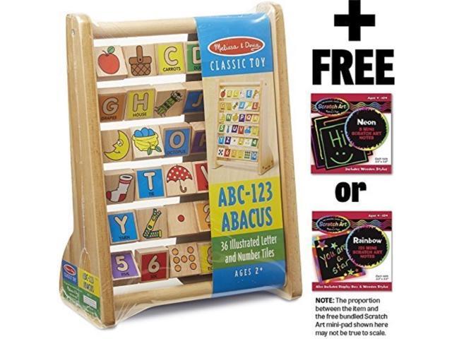 EAN 9899999536277 product image for Melissa & Doug ABc-123 Abacus & 1 Scratch Art Mini-Pad Bundle (09273) | upcitemdb.com