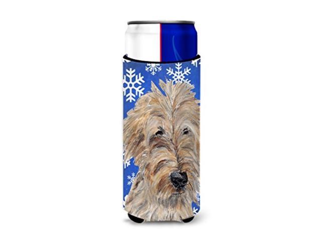 carolines Treasures Sc9605MUK goldendoodle Blue Snowflake Winter Ultra Beverage Insulators for slim cans Slim can multicolor
