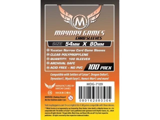 Yucatan Narrow card game Sleeves 54 X 80 MM (100 pack) for Settlers of catan