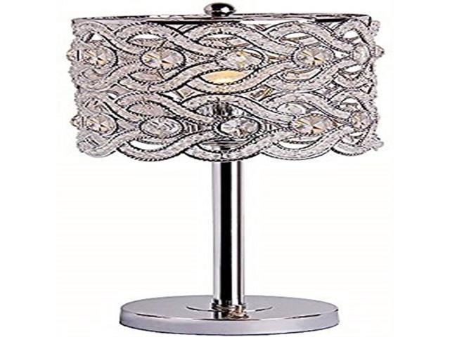 Park Madison Lighting PMT-1206-15 Contemporary Crystal Table Lamp with Polished Chrome Finish and Hand Crafted Shade, 20-Inch Tall