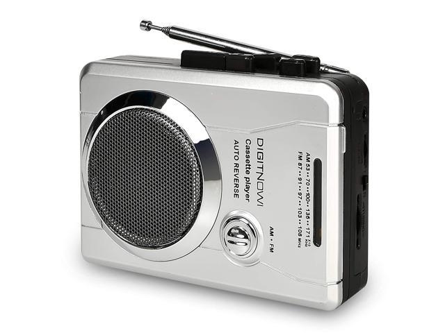 DIGITNOW! AM/FM Portable Pocket Radio and Voice Audio Cassette Recorder Personal Audio Walkman Cassette Player with Built-in Speaker and Earphone
