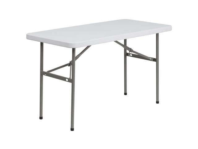 Flash Furniture DAD-YCZ-122-2-GG  Granite Plastic Folding Table, 24 by 48-Inch, White