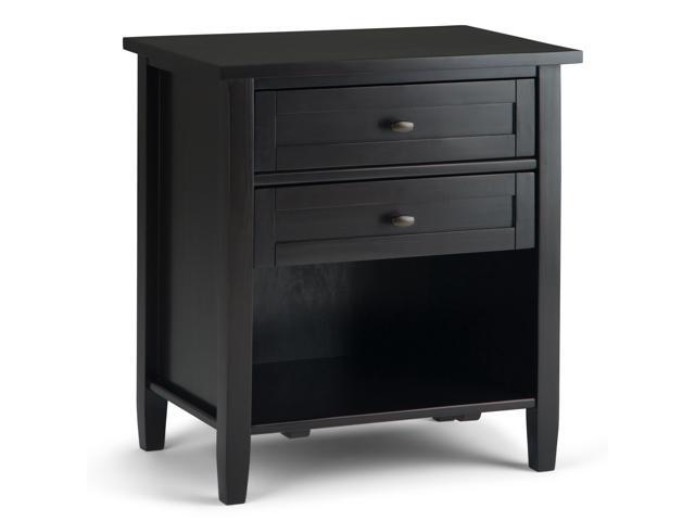 Warm Shaker Solid Wood 24 inch Wide Rustic Bedside Nightstand Table in Dark Brown