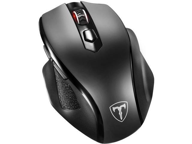 VicTsing Full Size Wireless Mouse with Nano USB Receiver 5 Adjustable Cpi Levels 6 Buttons for Notebook PC Laptop Computer MacBook-Black