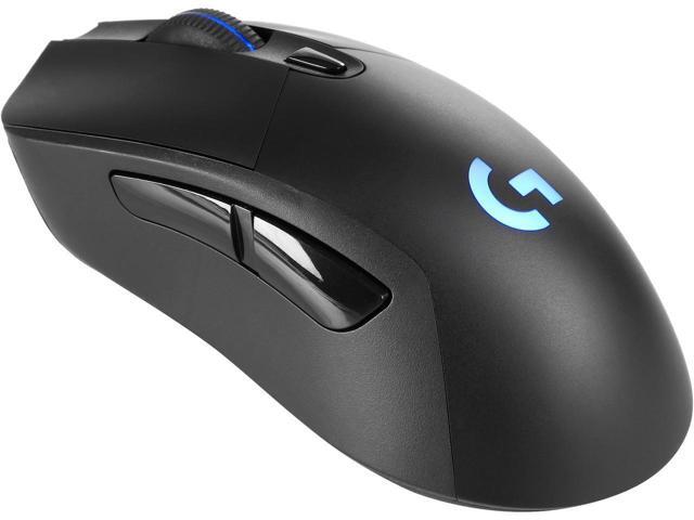 Logitech G703 LIGHTSPEED Wireless Gaming Mouse RGB Lighting 12000 dpi w/ no Smoothing 10g Removable Weight Black with POWERPLAY Wireless