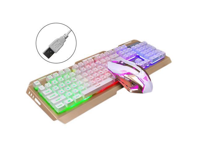 Wired Backlit Luminous Ergonomic USB Gaming Keyboard Optical Gamer Mouse V1