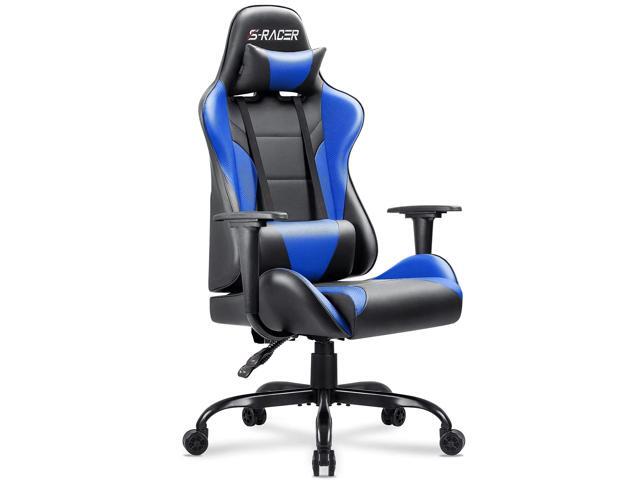 Homall Office Gaming Chair Carbon PU Leather Reclining Black Racing Style Executive Ergonomic Hydraulic Swivel Seat with Headrest and Lumbar